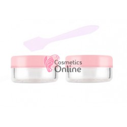 Recipiente cu capac pentru cosmetica sau unghii  5gr, 2 bucati Cod 005 + spatula